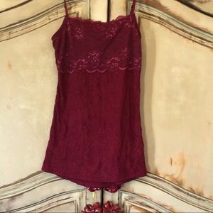 Maurices Red/Burgundy Camisole Tank Top Size XS